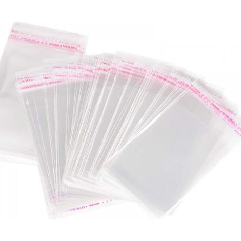 100pcs Petit Sac Bonbon Transparent Plastique Pochette Sachets Cellophane Auto-adhésifs Sachet d’Emballage Biscuit Sandwich Chocolats Perles Bijoux Cadeau(10×15cm) (1/5)