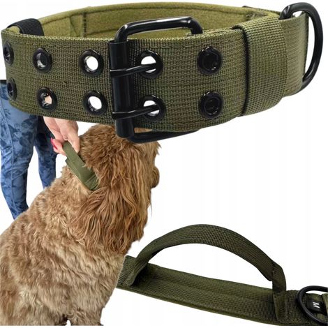 Hundehalsband aus Band mit Griff, breit, robust, verstellbar M 36-46