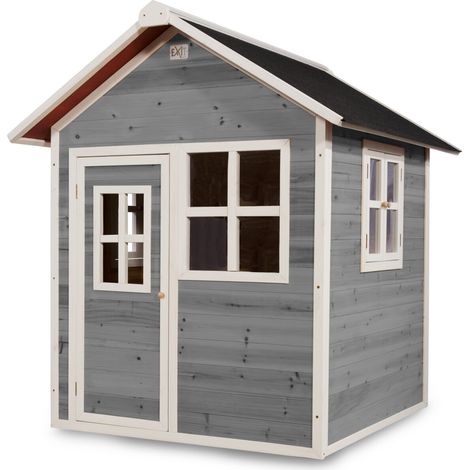 Maisonnette en bois pour enfants Loft 100 Gris - Exit Toys