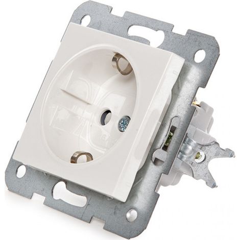 Presa Panasonic Karre 16A 250V Montatura In Metallolo Con Artigli/Protezione Per I Bambini/Alloggiamento Bianca