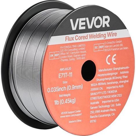 Fil fourré sans gaz autoprotégé - E71T-11 - 0,9 mm - 0,45 kg par bobine - Lot de 2 (1/5)