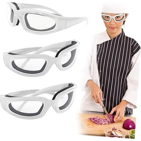 3 Pack Unisex Scheur Proof Cut Ui Bril Met Afdichting Spons, Saftey Bril voor Keuken, Koken, BBQ, Fietsen, Hakken (1/5)