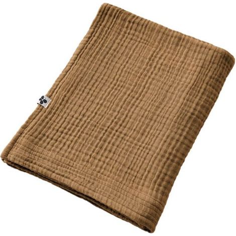 Drap de douche 70 x 130 cm Gaze de coton unie Gaïa - Gaïa Camel - Gaia Camel - (1/5)