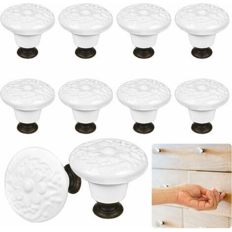 Vintage Floral Ceramic Furniture Knobs – Set of 12 Knobs 34x32mm with M4 Screws – For Modern Doors and Drawers (1/5)