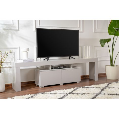 Cotecosy – Meuble TV gris 180x50x31 cm – Panneau de particules mélaminé 18 mm – Rangement optimisé pour appareils multimédias (1/7)