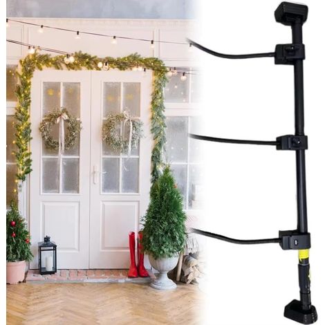 80 à 100 cm Support de suspension télescopique réglable pour guirlande de Noël pour intérieur ou extérieur Support mural sans perçage (1/5)