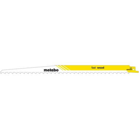 5 lames de scies sabres, bois, série "classic", 300 x 1,25 mm, HCS, 8,5 mm/ 3 DPP metabo 5 pièces (1/4)