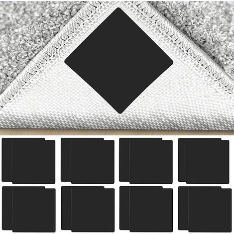 sous-tapis antidérapants pour tapis fixation d'angle sur carrelage parquet stratifié carré 10 x 10 cm (1/4)