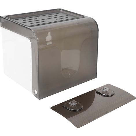 Boîte De Rangement Papier Toilette Transparente Étanche En Abs Support Mural Pour Salle De Bain 1 Pièce (1/5)