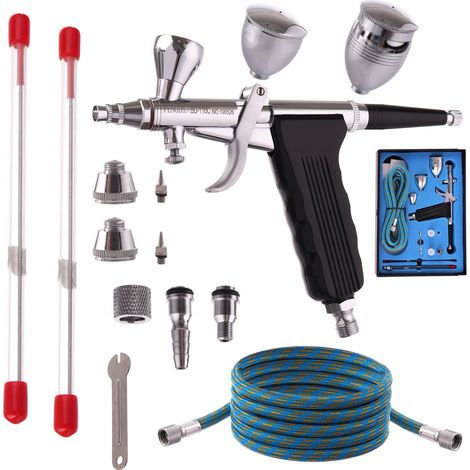 Fengda BD-116C Airbrush-Pistole mit 3 Düsen (0,3 + 0,8 + 0,5 mm) und 3 Farbtanks (1/5)