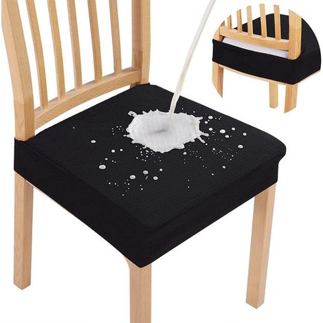 Set moderno di 4 coprisedie jacquard per sala da pranzo, con elastico in vita e sfoderabili, riduce macchie, graffi e schizzi. (1/5)