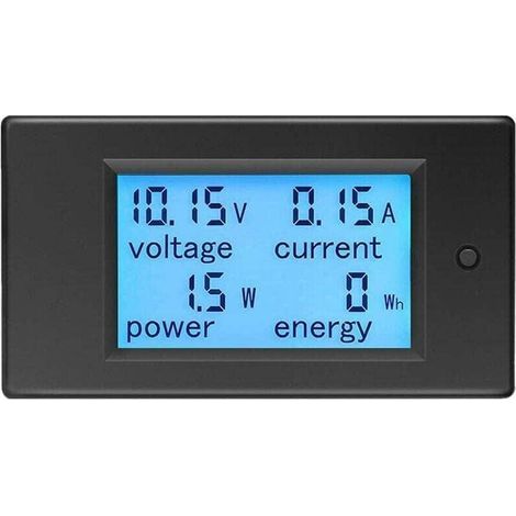 Voltmètre Ampèremètre 12V DC 6.5-100V 20A - Tensionmètre Wattmètre - Testeur Tension Courant Puissance - LCD Énergiemètre DC20A (1/5)