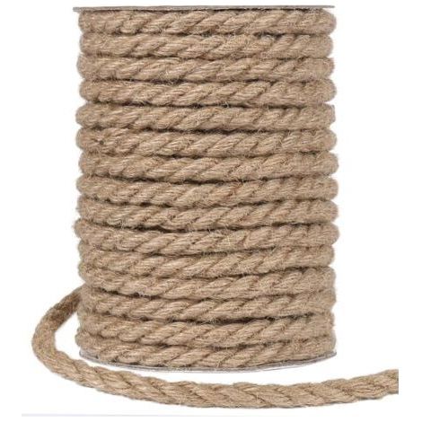 Ficelle de jute épaisse de 20 m et de 10 mm, idéale pour l'emballage, la décoration intérieure et le jardinage. (1/5)