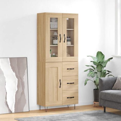 Highboard Sonoma-Eiche 69,5x34x180 cm Holzwerkstoff (1/5)