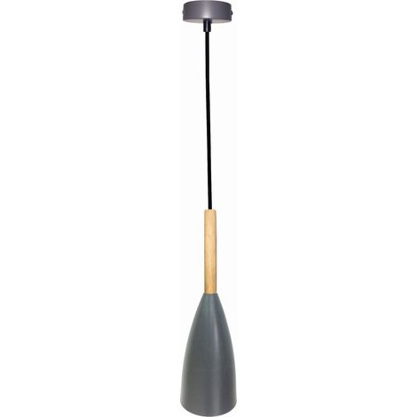 Lampada a sospensione Candellux Trosa grigia E27 Ø10 cm