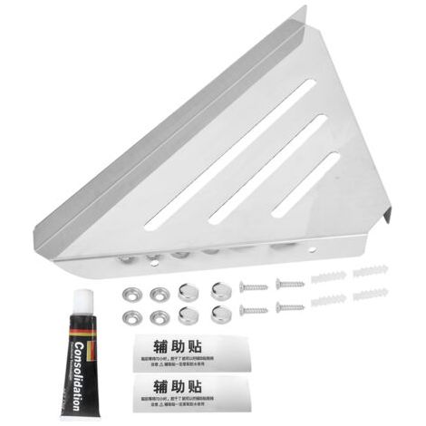 BUNTHAUS Organisateur de rack d'angle de douche triangulaire en acier inoxydable Organisateur de rack de coin pour salle de bain (type de poinçonnage gratuit) (1/5)