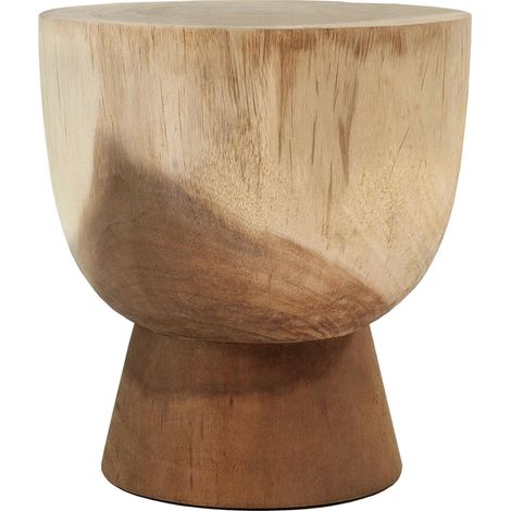 Table d'appoint en bois de suar ethnique - bois naturel brun (1/2)