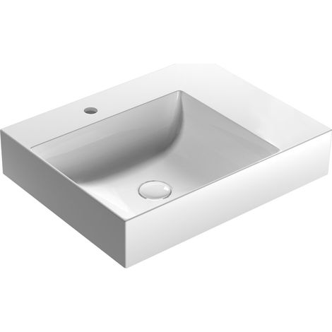 Lavabo in ceramica 60x47 cm Globo T-EDGE Le Lastre B6R60SBI Bianco - Ceramica (1/4)