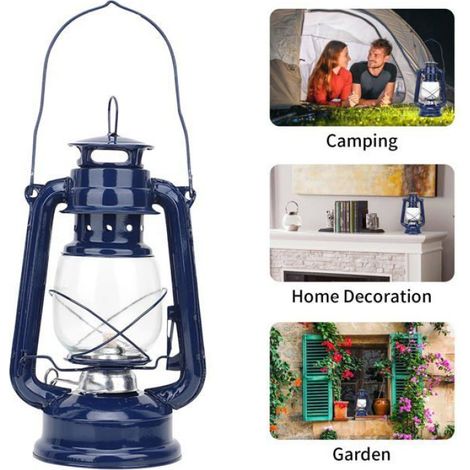 Lampe À Kérosène - Lanterne Huile Suspendue En Fer Et Verre - Pour Camping Extérieur Randonnée Pique-Nique Décoration Intérieure Extérieure - 1 Pièce (1/5)