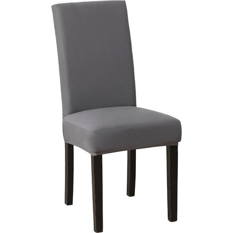 Dehnbarer, waschbarer Barhockerbezug – Hellgraues Polyester – 2er-Pack – Passend für Hocker mit Rückenlehne (1/4)