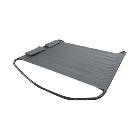Chalet & Jardin – Lit double bain de soleil Monaco en aluminium – Gris anthracite – Dimensions 200 x 173 x 40 cm – Poids 10,5 kg – Coussin confortable (1/5)