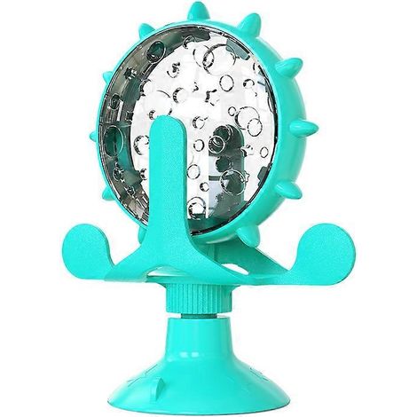 Jouet interactif pour chiens Leak Food Dog Toys, moulin à vent rotatif pour petits chiens, distributeur de croquettes lent, Pet Supply, Lake Blue (1/5)