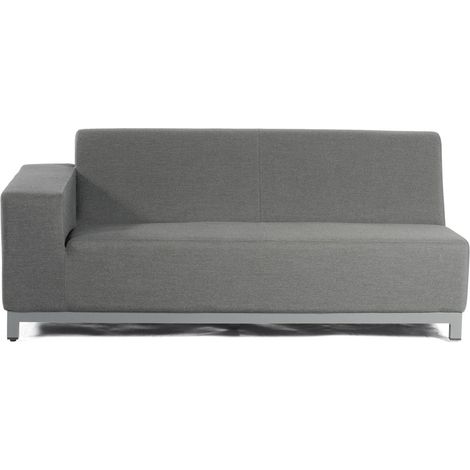 Eckmodul Solitaire 2-Sitzer links anthra zit sunbrella Outdoor Textil inkl. Kisse