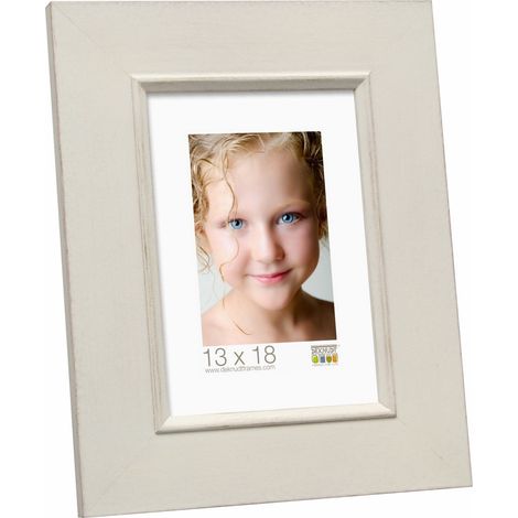 Style Rustique Cadre Photo Technique de Peinture Bois Blanc 33,4 x 27,4 x 1,5 cm (1/3)