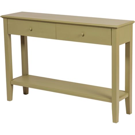 Amadeus - Console 2 tiroirs 1 niche en bois vert L120 cm Canopée (1/3)