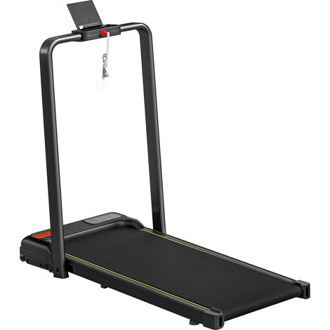 Tapis de course électrique pliable 2-en-1, inclinaison réglable à 10%, vitesse 6 km/h, moteur 2,0 CV, noir, 109x48x100 cm, avec télécommande (1/5)