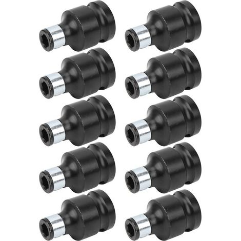 10 Adaptateurs de Douille 1/2" à 1/4" Hex pour Clé à Choc - Réduction Carré Mâle Hex Femelle (1/5)
