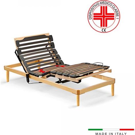 Rete elettrica singola Voltix 80x190 con doghe a regolazione autobloccante e piedini dispositivo medico