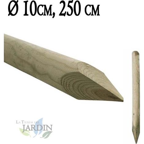 Estaca para Arboles 250 cm Ø 10 cm  Tutores con Punta  Poste para Vallas, Jardin y Plantas  Poste de Madera (1/3)