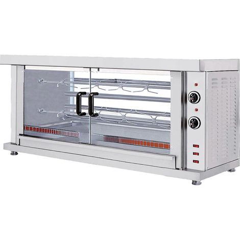 Rôtissoire à poulets électrique avec éclairage, 2 broches pour 8-10 poulets 1320x460x660 mm - VIRTUS