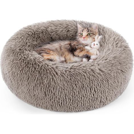 Runder und weicher Katzen- und Hundekorb, maschinenwaschbar, beige, Außendurchmesser 40 cm, 1 Stück (1/5)