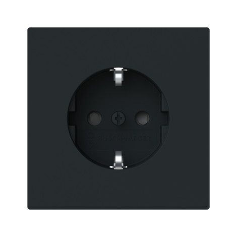 Busch-Jaeger SCHUKO® Steckdosen-Einsatz "flat" Safety+ schwarz matt - Busch-art linear® (20-1 EUCBF-45M), 2CKA002013A5524