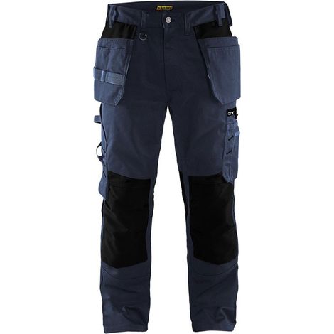 Pantalon de travail artisan sans poches flottantes 1555 - Marine foncé/Noir 2XL - FR(52) - SE(C58) - Standards (1/4)