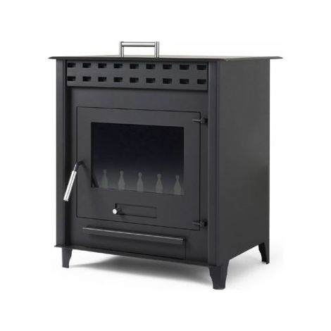 Estufa de leña grande modelo B 14.3 Kw  Chimenea rustica de leña  Estufa de leña clásica para salón salida de humos trasera (1/5)