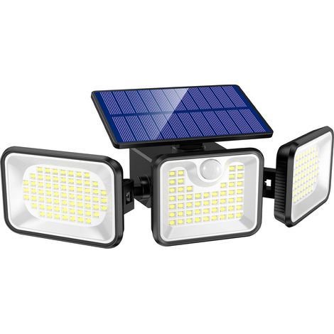 Lampe solaire d'extérieur, applique murale solaire 180 LED avec capteur de mouvement, 3 Modes d'éclairage, Angle d'éclairage 270 °, étanche IP65 (1/5)