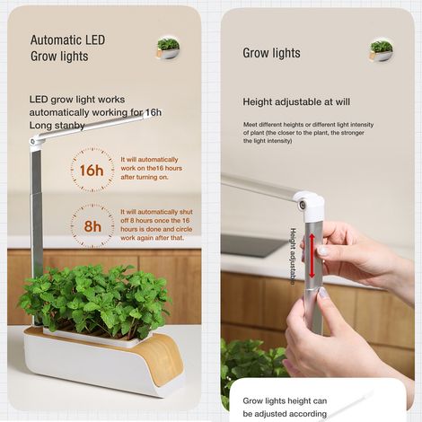 Système de jardinage d'intérieur avec lampe de croissance LED (1/5)