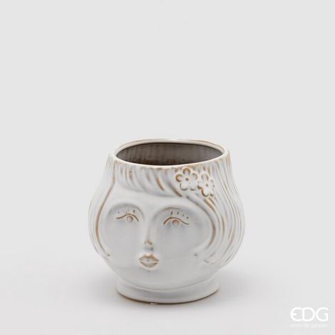 EDG Enzo De Gasperi Vaso Faccia Lady H.14 D.16 Ivory Avorio