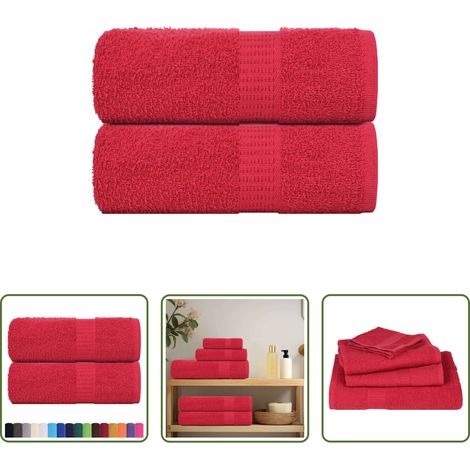 Badetuch - Waschtücher FROGN 2 Stk. Rot 30x30 cm 360 g/m² (1/5)