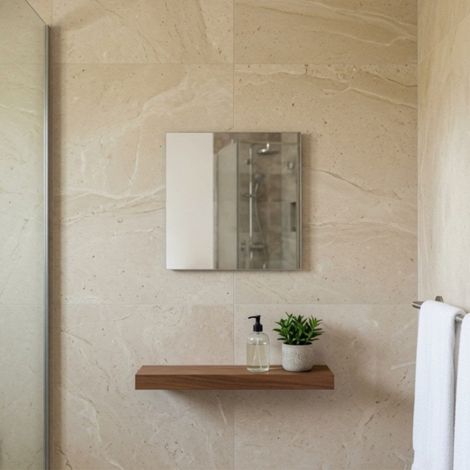 Miroir Carré 30X30 Cm Avec Cadre En Mdf Noir, Finition Brillante (1/5)