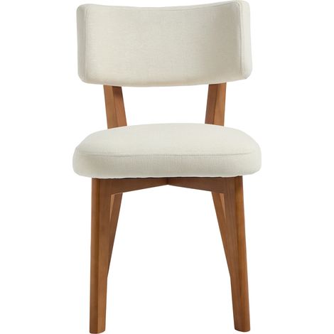ELVMI Lot de 2 Sillas de Comedor, Estilo Sencillo, Madera y Tela, Beige (1/5)