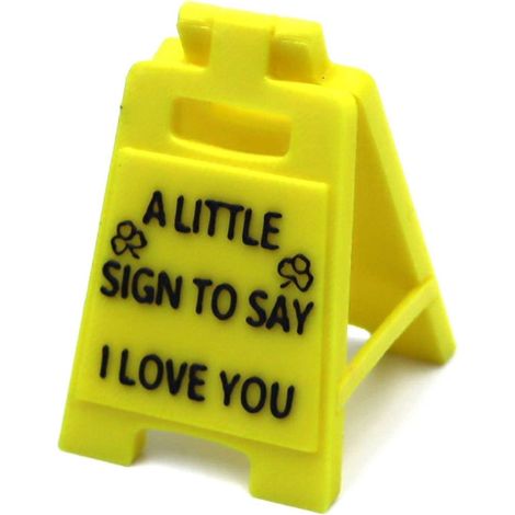 Plaque I Love You - Décoration Romantique Pour Bureau ou Étagère - Idéale Pour Saint-Valentin Anniversaire Mariage - Jaune - 1 Pièce (1/4)