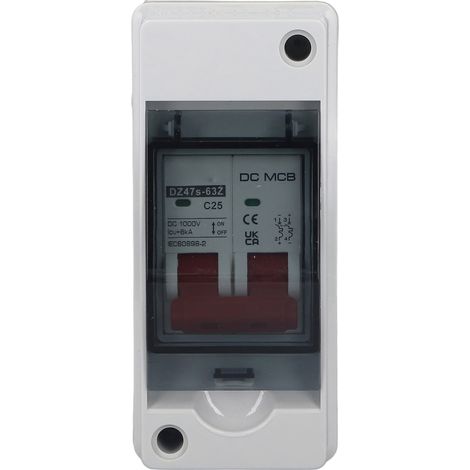 Disjoncteur DC Miniature 2P pour Système Photovoltaïque, Interrupteur Sectionneur IP65 Étanche DC1000V 25A (1/5)