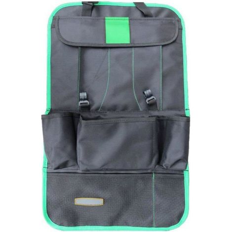 Organisateur De Dossier De Siege De Voiture - Support Tablette Integré - Protection Siege Arriere - Multi-Poches - Vert - 1 Piece (1/4)