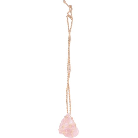Pendentif Voiture en Quartz Rose Naturel, Forme Unique Pierre Énergétique Porte-Bonheur pour Véhicule (1/5)