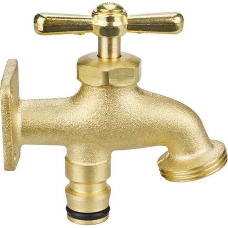 Robinet d'extérieur robuste en laiton avec adaptateur, filetage BSP ¾ - Robinet d'extérieur robuste en laiton avec adaptateur, filetage BSP ¾ (1/5)