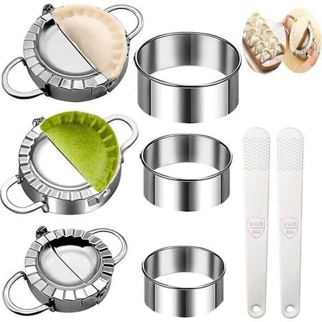 8-teiliges Edelstahl-Set. Wonton-Form, Teigtaschenformer, Wonton-Maschine. Wonton-Formen für Teigtaschen, Küchenutensilien.